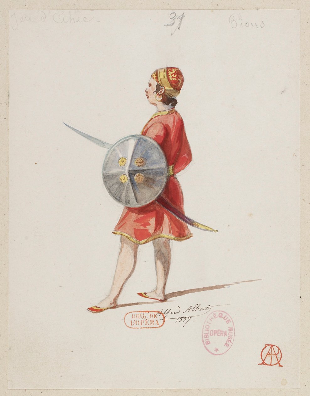 Halévy - La magicienne - modelos de trajes de Alfred Albert - 31. Partida de ajedrez, peones (sarracenos) de Alfred Albert