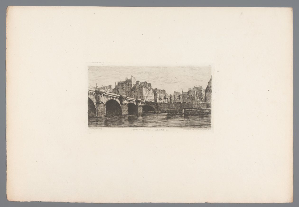 Vista del Pont Neuf
Le Pont Neuf (título en el objeto)
Grabados franceses de 1874 (título de la serie)
L