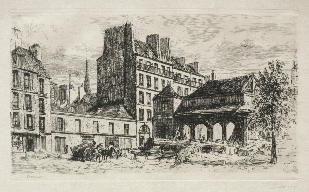 Mercado de terneros en demolición de Alfred Alexandre Delauney