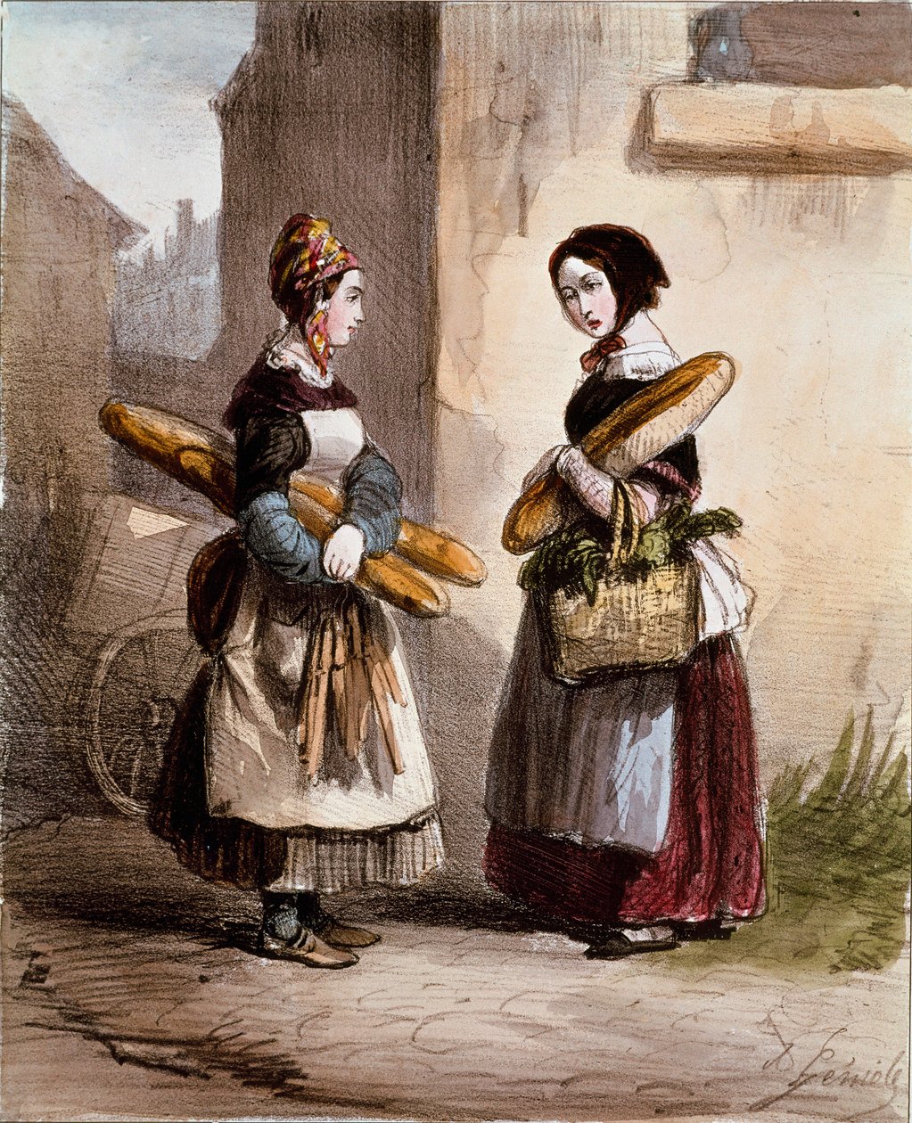 Pequeños oficios: la panadería. Joven comerciante de pan ambulante de Alfred Andre Geniole