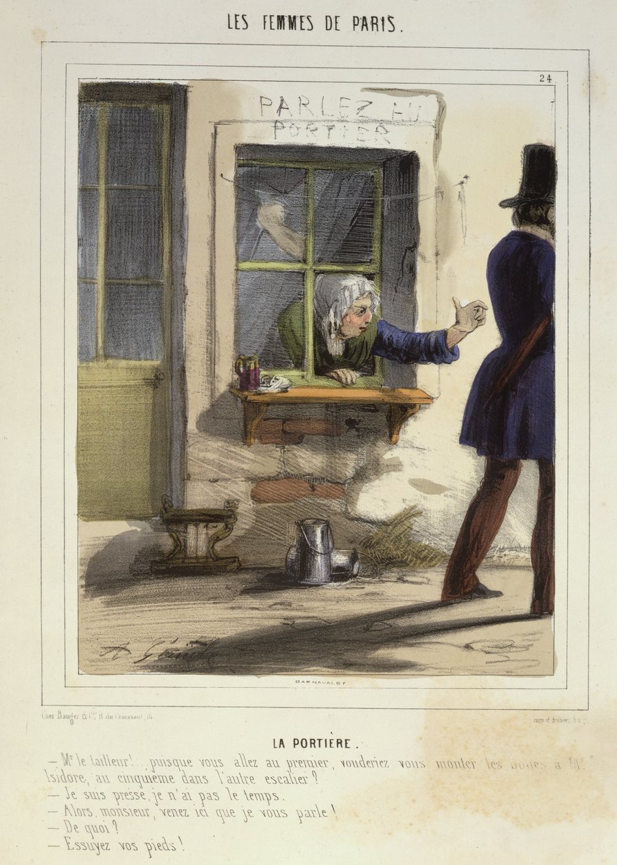 La Conserje, de Les Femmes de Paris, 1841-42 de Alfred Andre Geniole