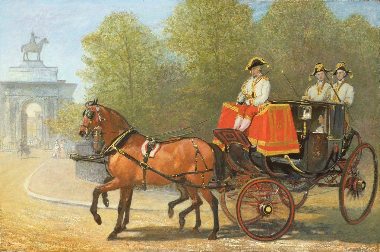 Regresando del salón de su majestad, Hyde Park Corner, 1853 de Alfred Chantrey Corbould