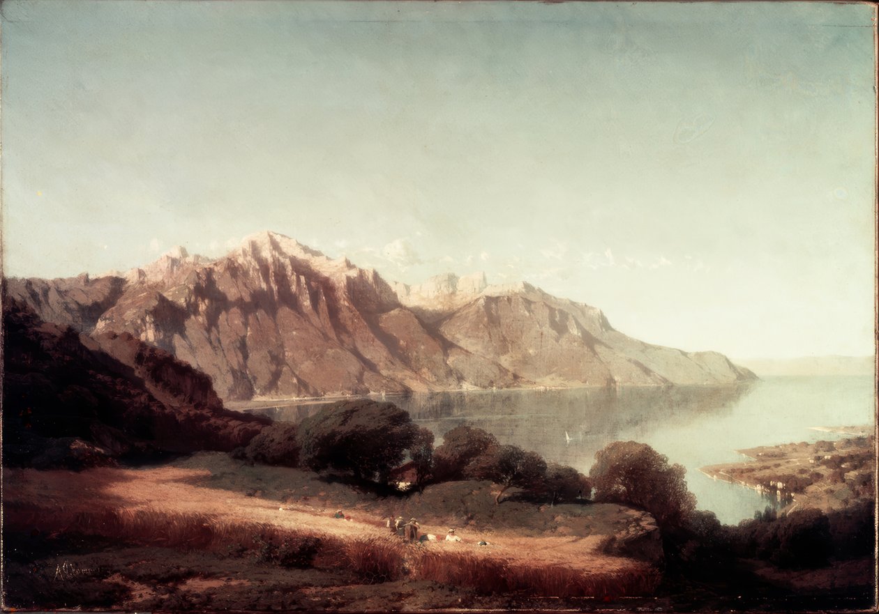 Vista del lago Lemán de Alfred Chavannes