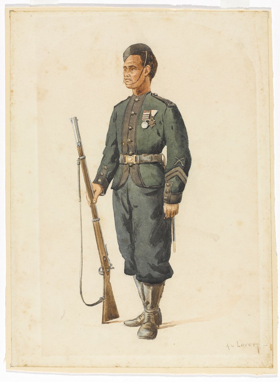 Fusilero del 4º Regimiento Gurkha en orden de instrucción de Alfred Crowdy Lovett