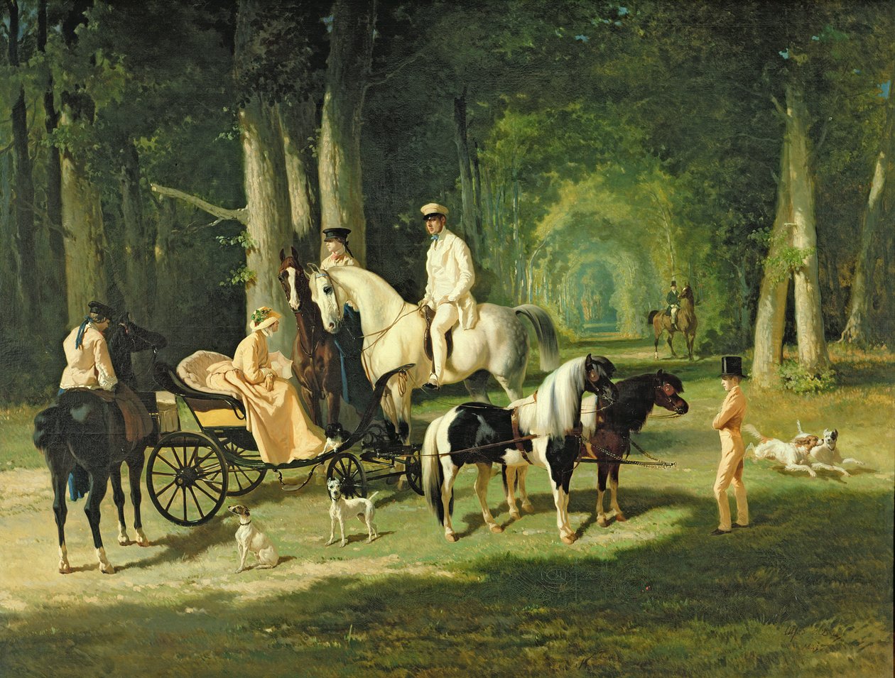 El Sr. y la Sra. A Mosselman y sus dos hijas de Alfred Dedreux