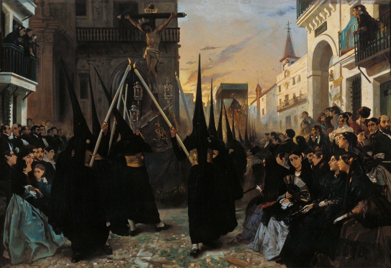 Una procesión por la Calle Génova de Alfred Dehodencq