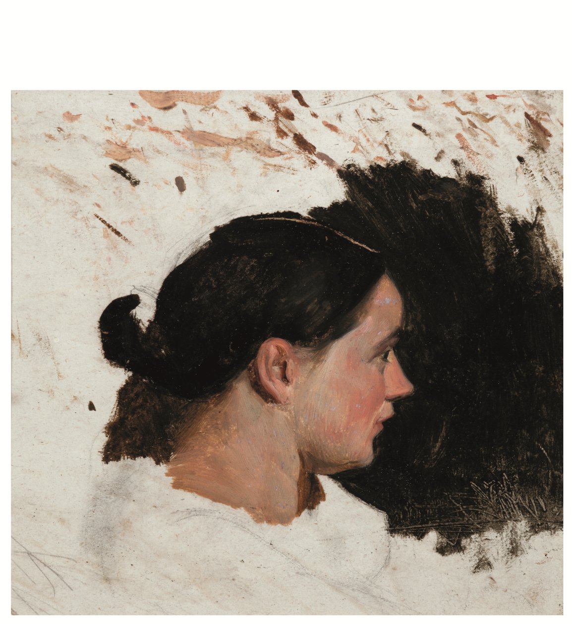 Retrato de niña (óleo sobre papel) de Alfred Dehodencq