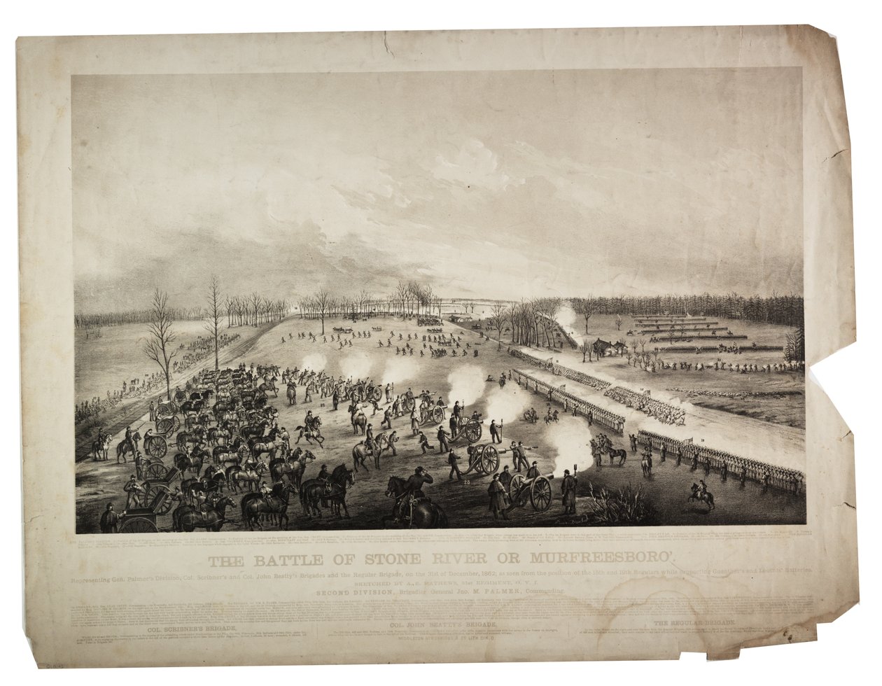 La batalla por Stone River o Murfreesboro, 1863 de Alfred E. Mathews