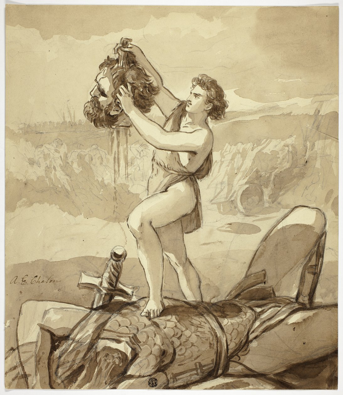 David y Goliat de Alfred Edward Chalon