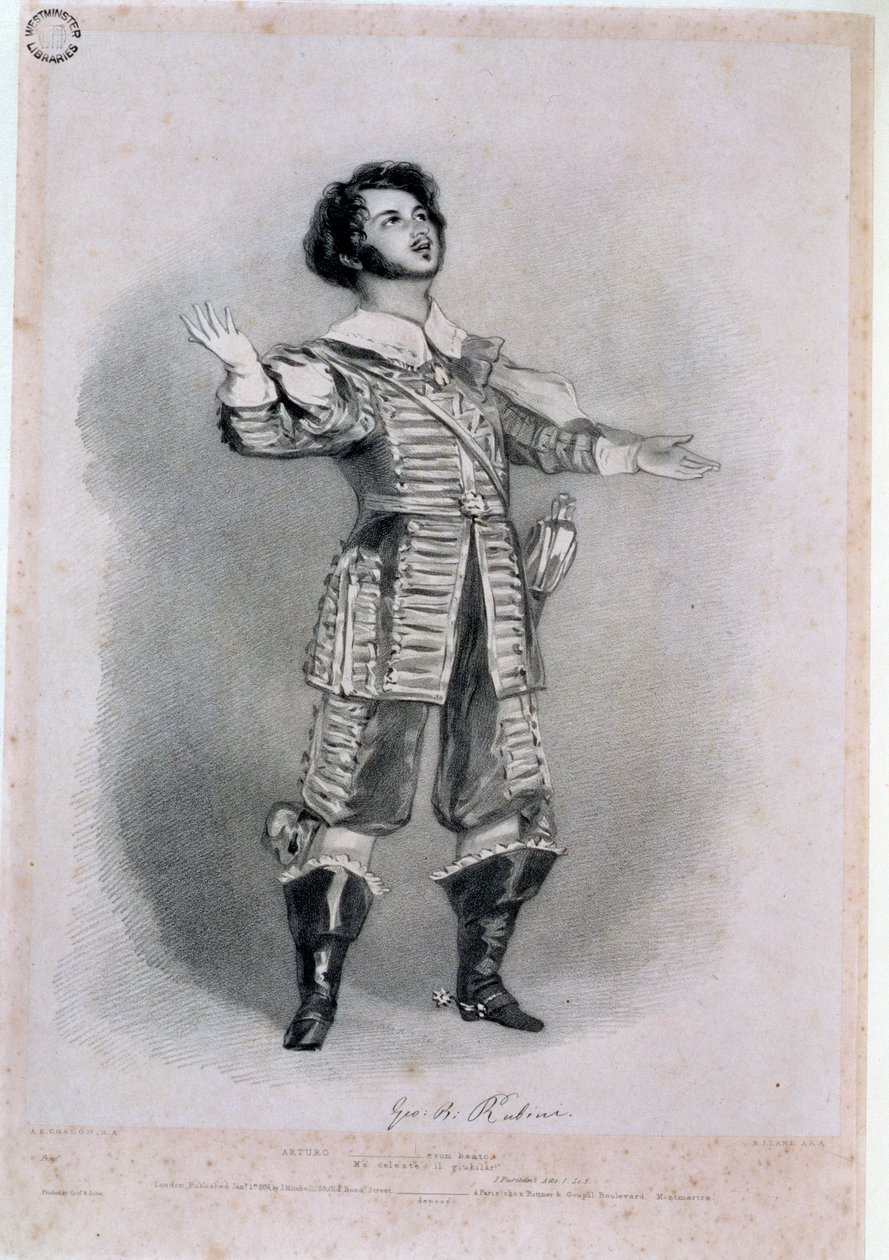 Giovanni Battista Rubini (1794-1854) como Arturo en 