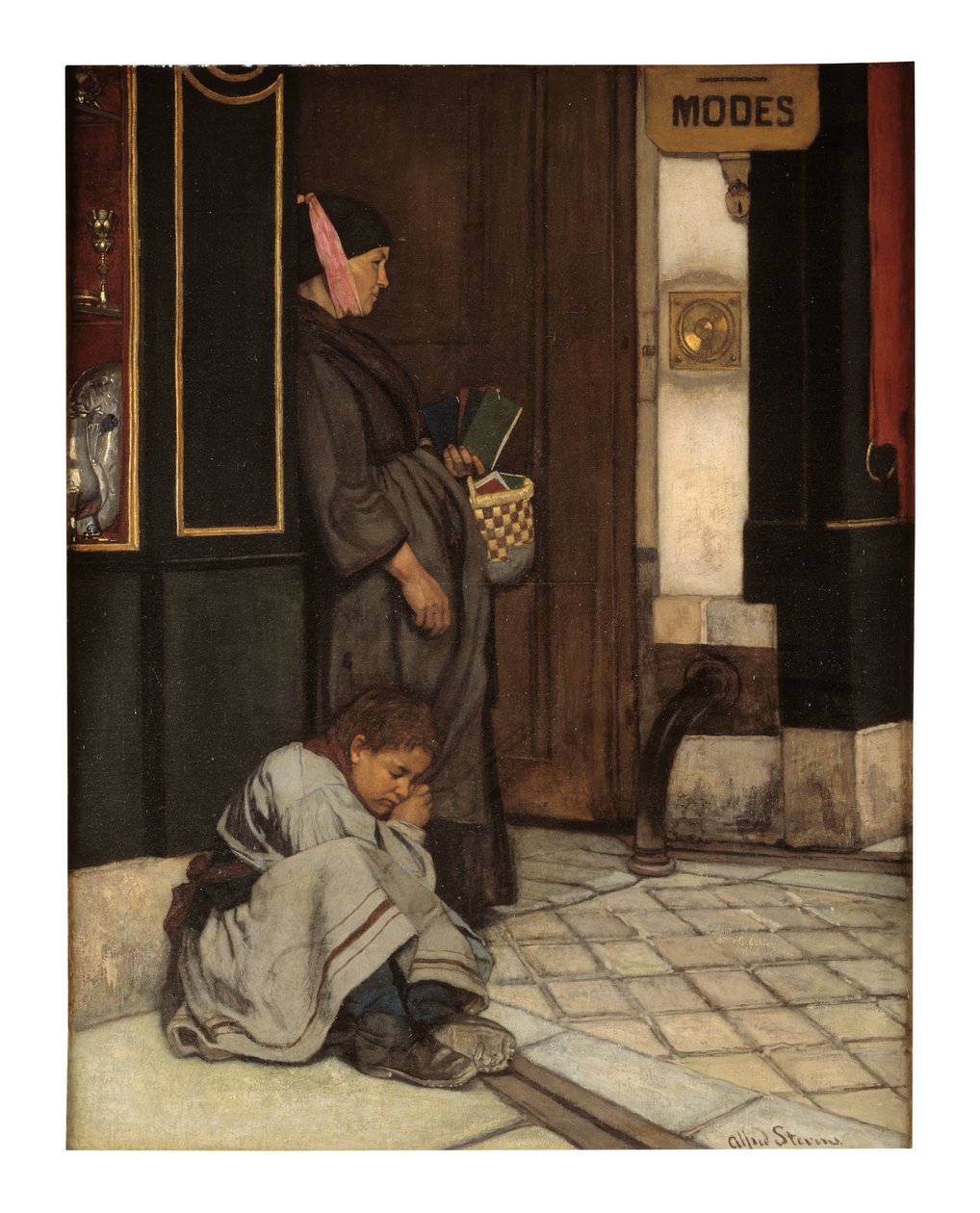 Se tolera la mendicidad (óleo sobre lienzo) de Alfred Emile Stevens