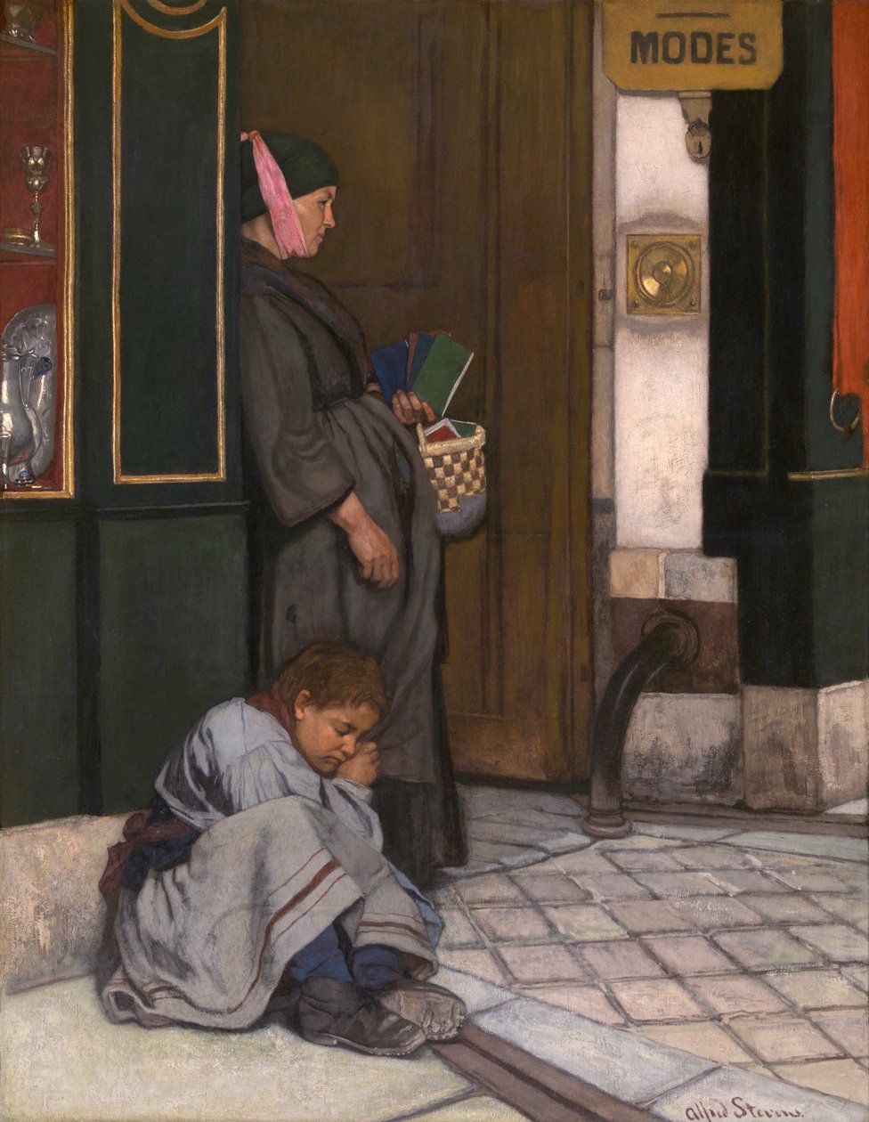 Se tolera la mendicidad (óleo sobre lienzo) de Alfred Emile Stevens