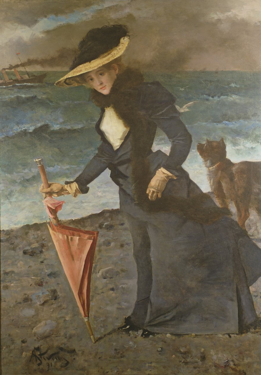 En la Orilla del Mar, 1891 de Alfred Emile Stevens