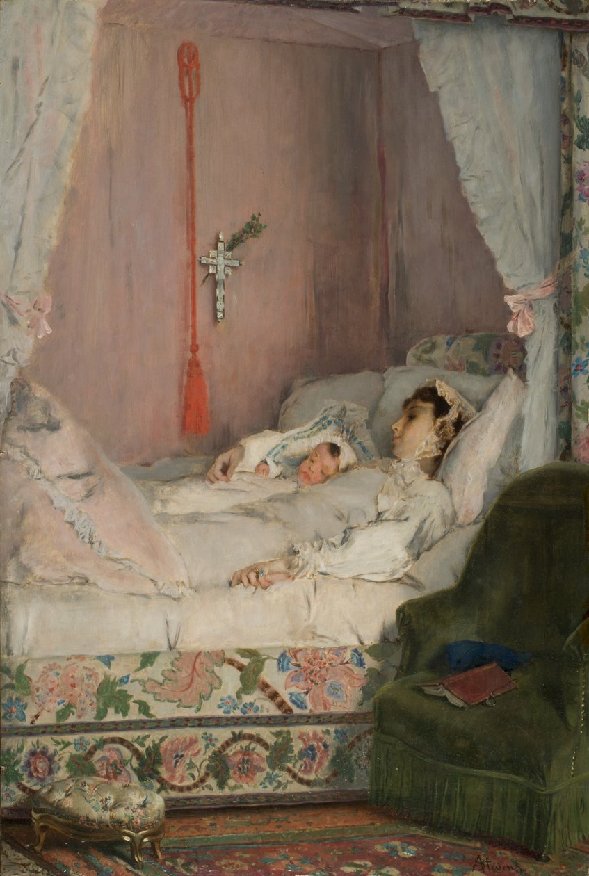 Une mère (Una madre), c.1870 (óleo sobre tabla) de Alfred Emile Stevens
