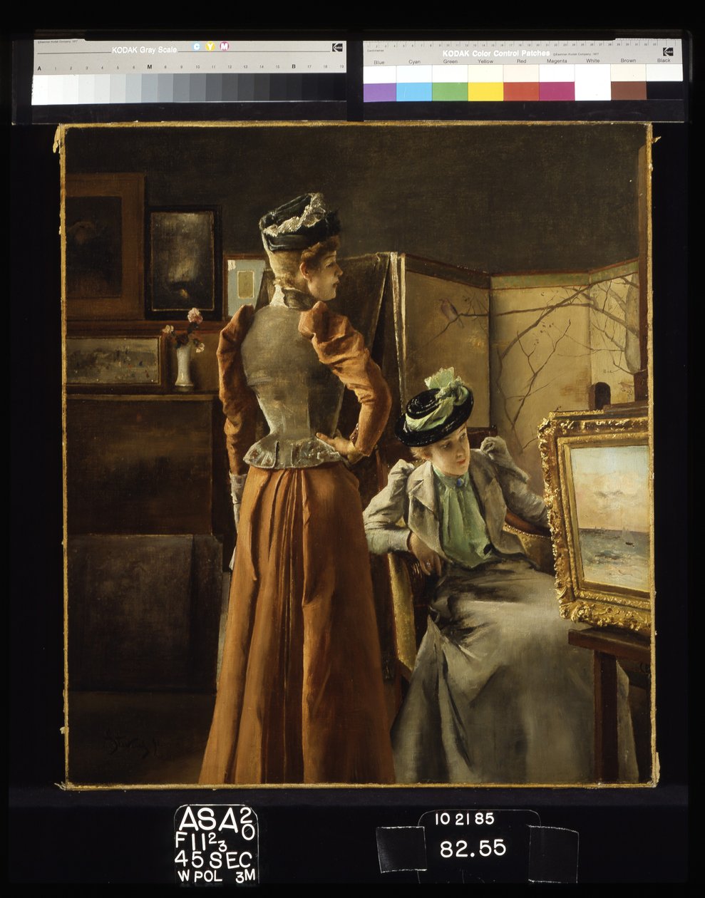 Visita al estudio (óleo sobre lienzo) de Alfred Emile Stevens