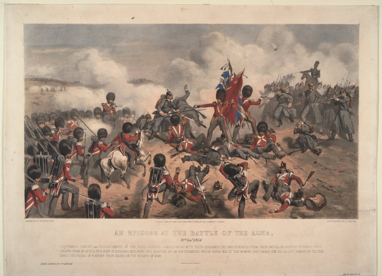 Escena de la Batalla del Alma el 20 de septiembre de 1854 de Alfred F. De Prades