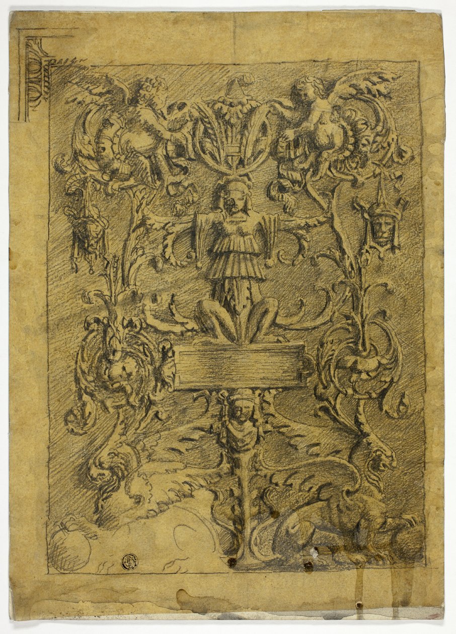 Diseño decorativo con putti y grifos de Alfred George Stevens