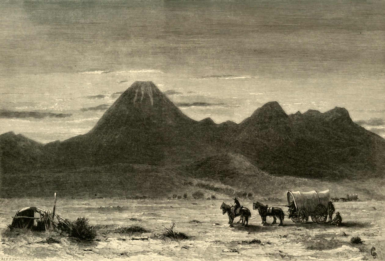 Lassens Butte, Valle de Sacramento, 1872 de Alfred Harral