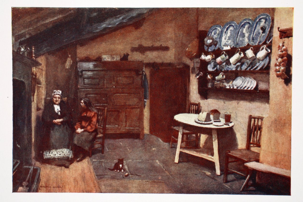 Una vieja cocina de posada, Coniston, de una cartera de impresiones de las acuarelas originales, c.1920 de Alfred Heaton Cooper