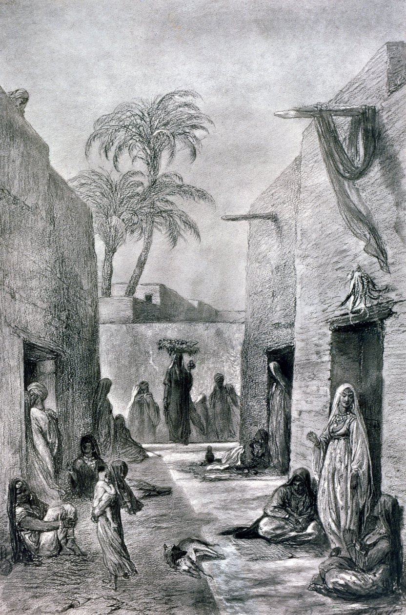Una Calle de Almees, bailarinas egipcias, Egipto, 1872 de Alfred Henri Darjou