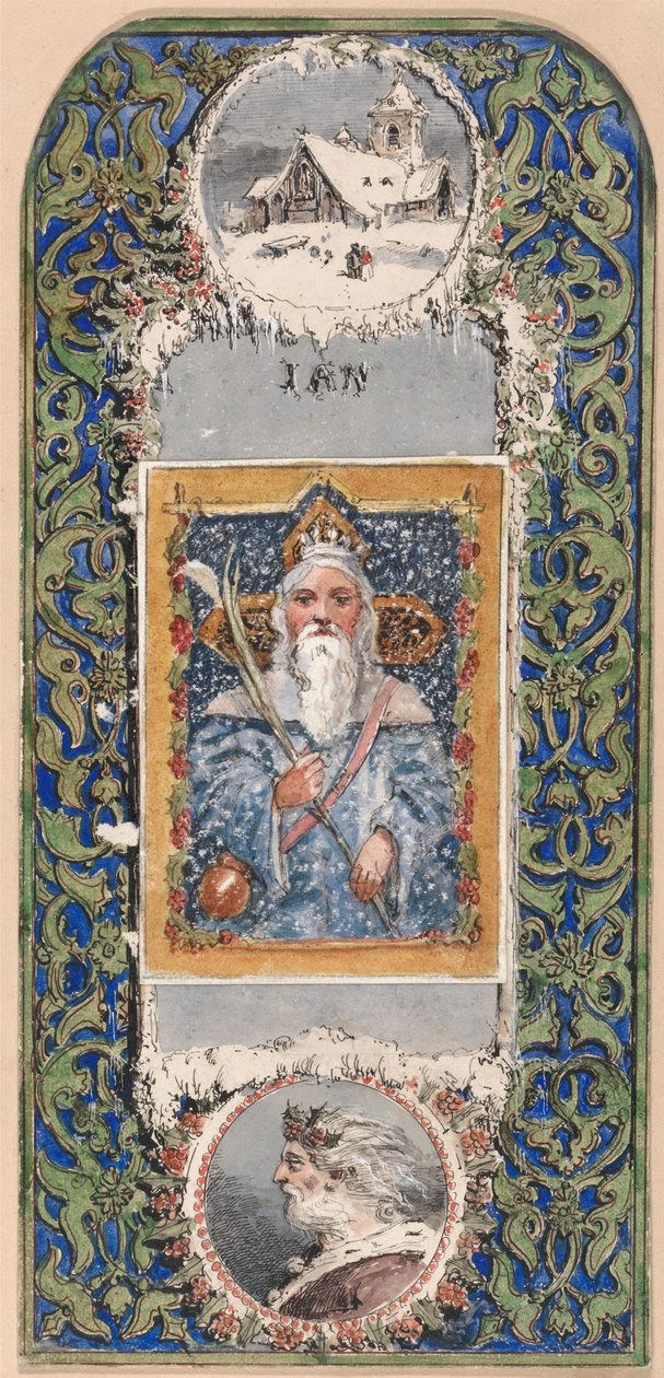 Diseño del calendario - Enero de Alfred Henry Forrester