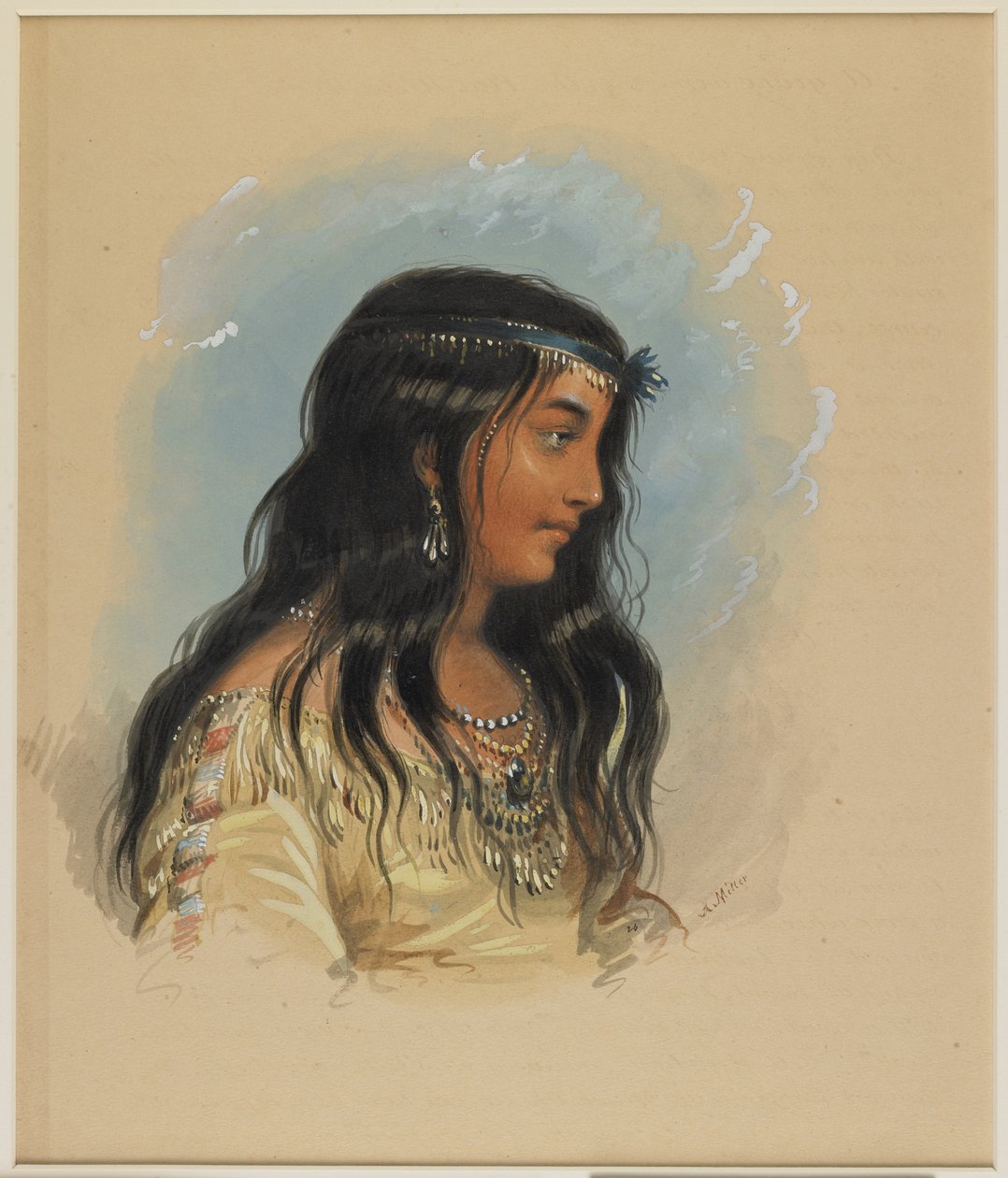 Una joven de la tribu Flathead de Alfred Jacob Miller