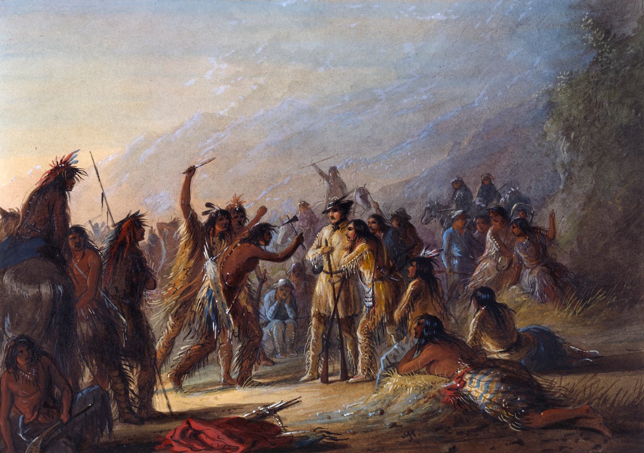 Ataque de indios crow de Alfred Jacob Miller