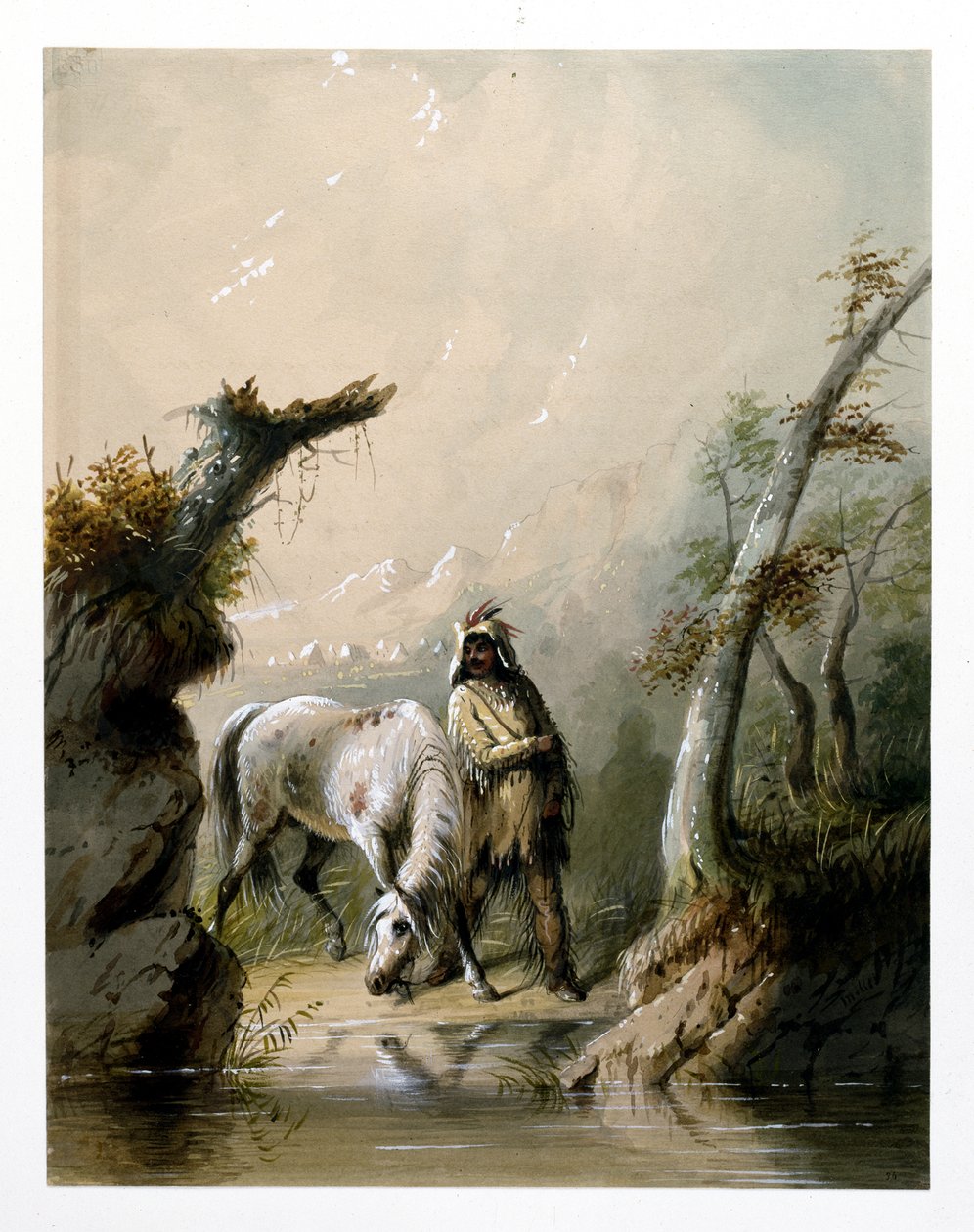 Auguste y su caballo de Alfred Jacob Miller
