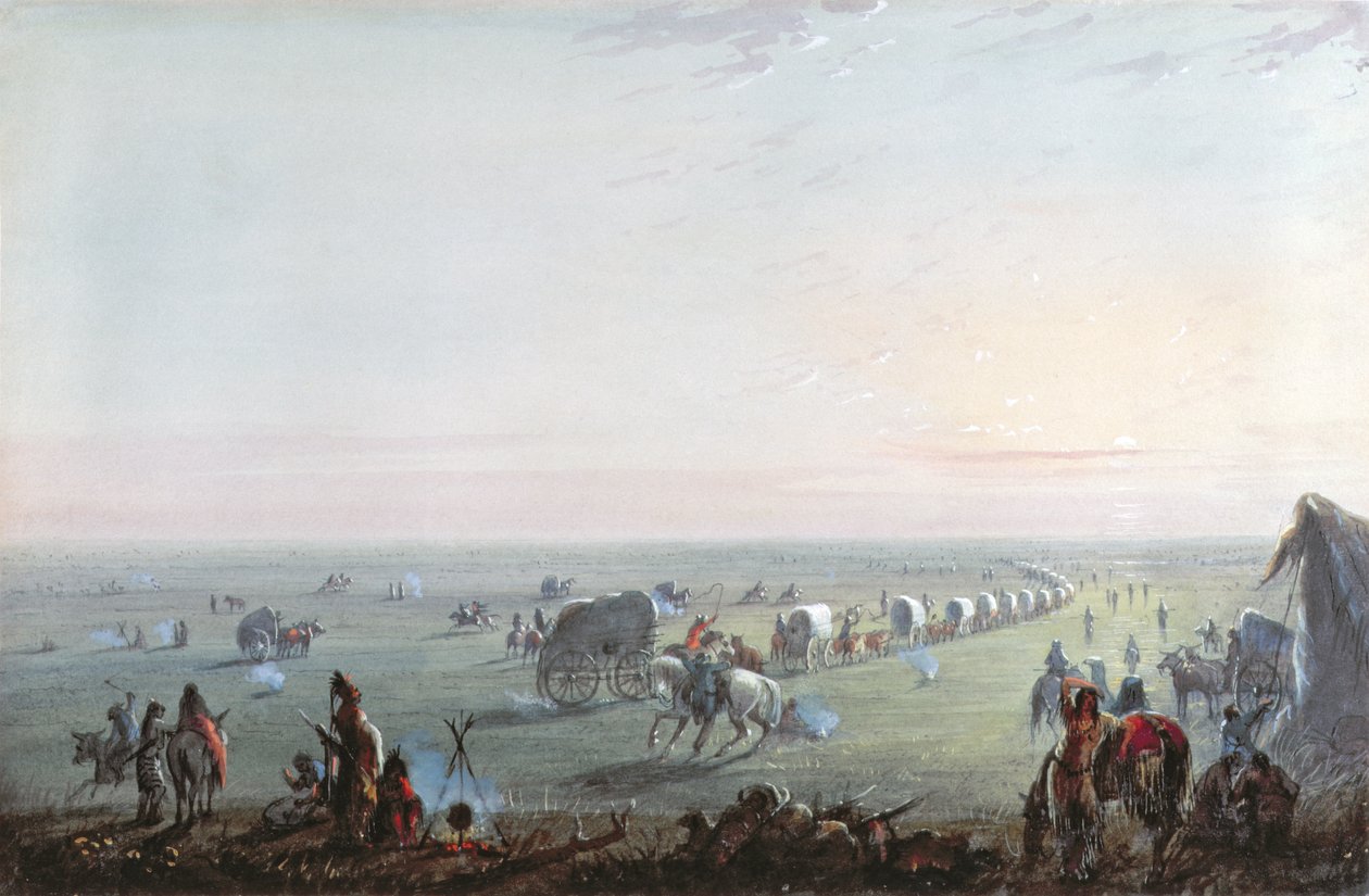 Desmontando el campamento al amanecer de Alfred Jacob Miller