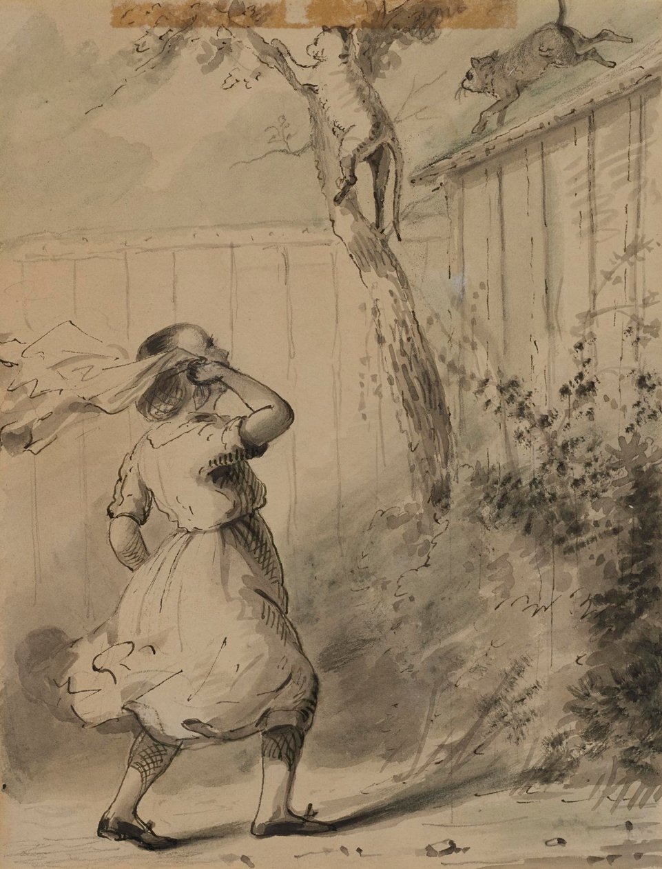 Carrie y los gatos de Alfred Jacob Miller