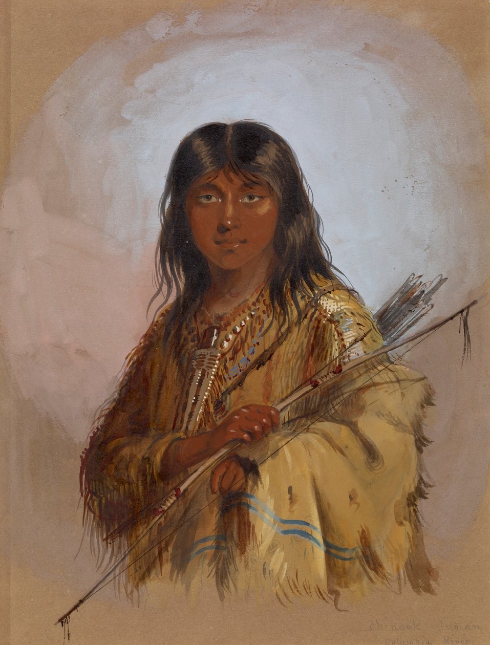 Indígenas chinook: río Columbia de Alfred Jacob Miller