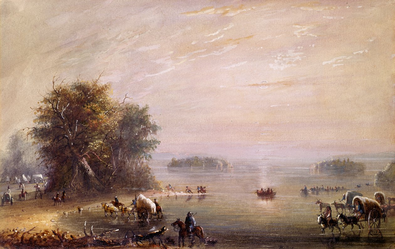 Cruzando el Kansas de Alfred Jacob Miller