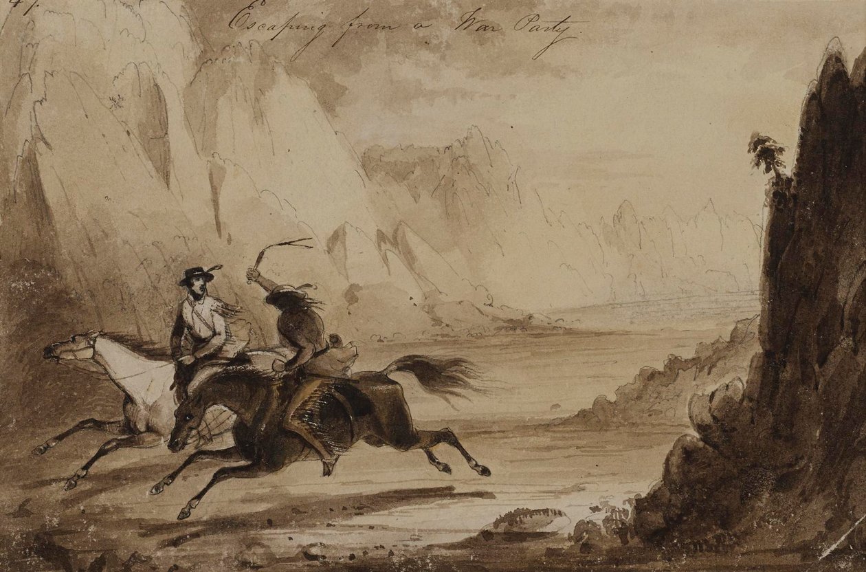 Huir de un grupo belicoso de Alfred Jacob Miller