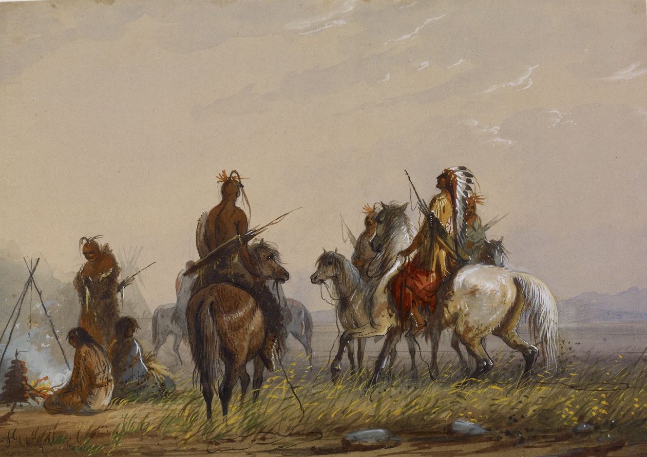 Expedición para capturar caballos salvajes - Sioux de Alfred Jacob Miller
