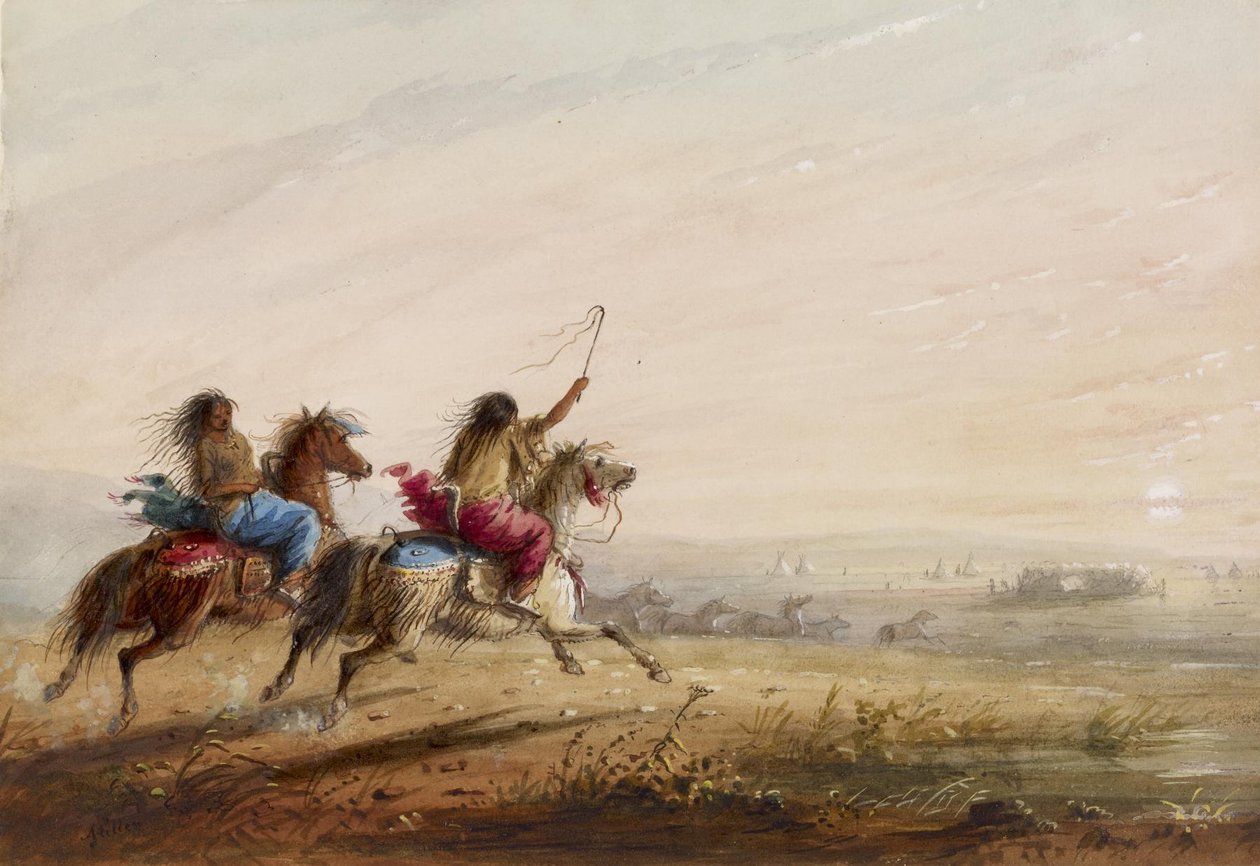 Niñas indias: carrera de Alfred Jacob Miller