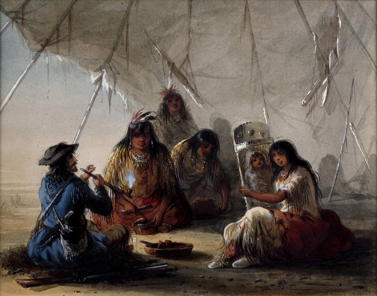 La hospitalidad india de Alfred Jacob Miller