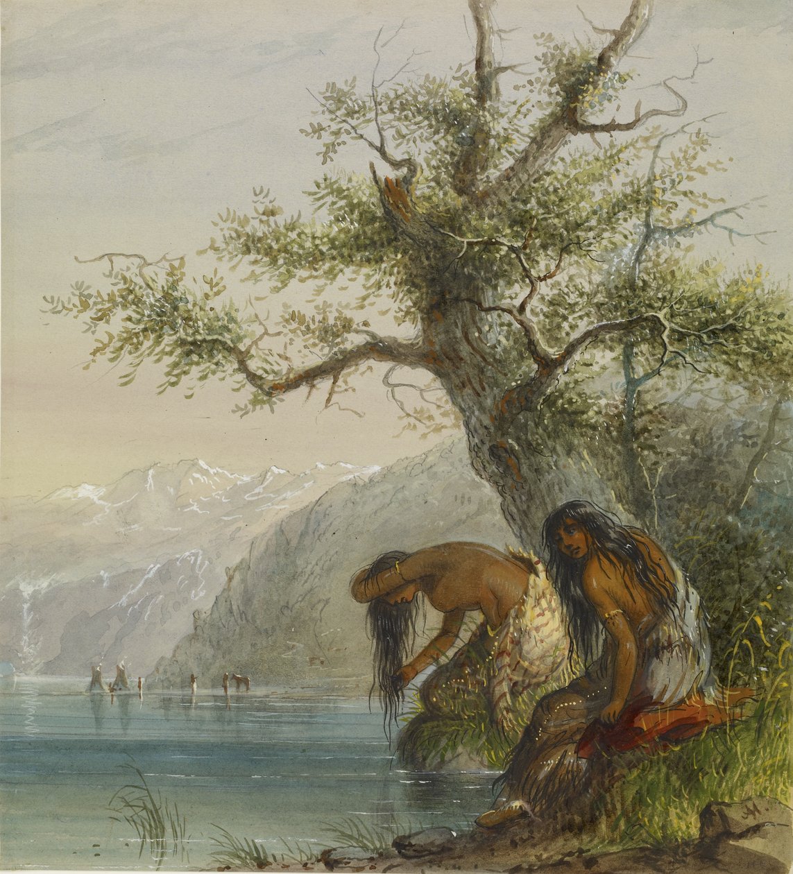 Aseo de un indio de Alfred Jacob Miller