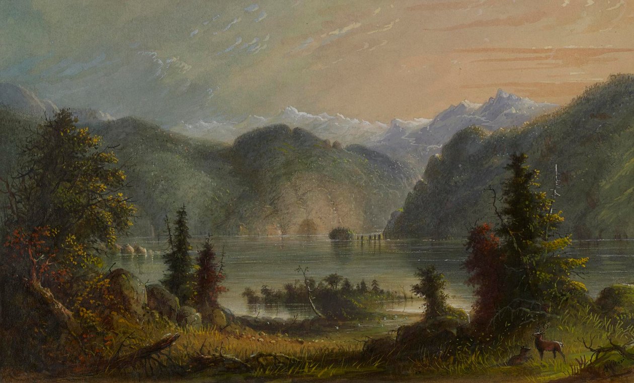 Paisaje del lago de Alfred Jacob Miller