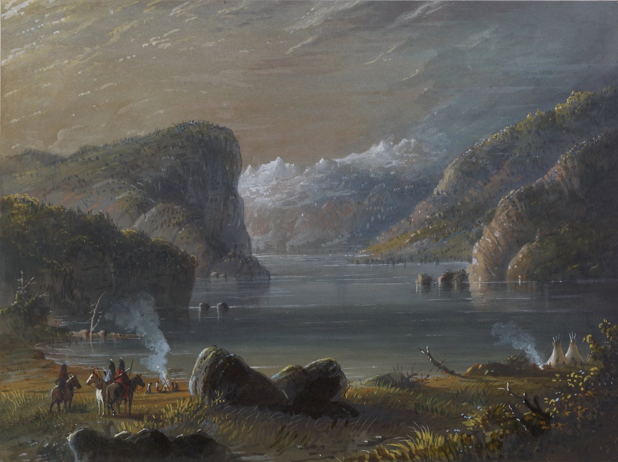 Paisaje lacustre de Alfred Jacob Miller