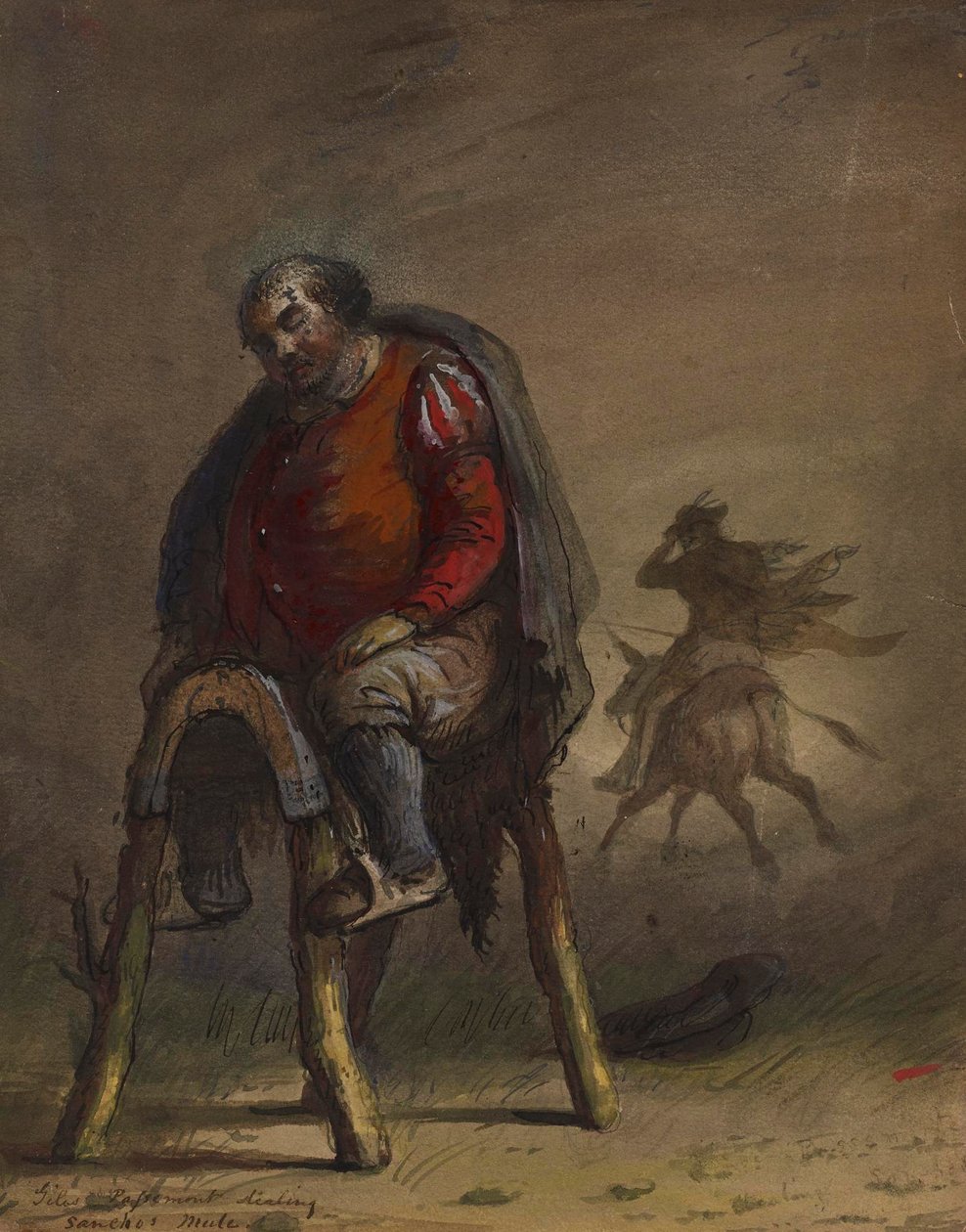 Passemont roba la mula de Sancho (de M. de Cervantes, Don Quijote) de Alfred Jacob Miller