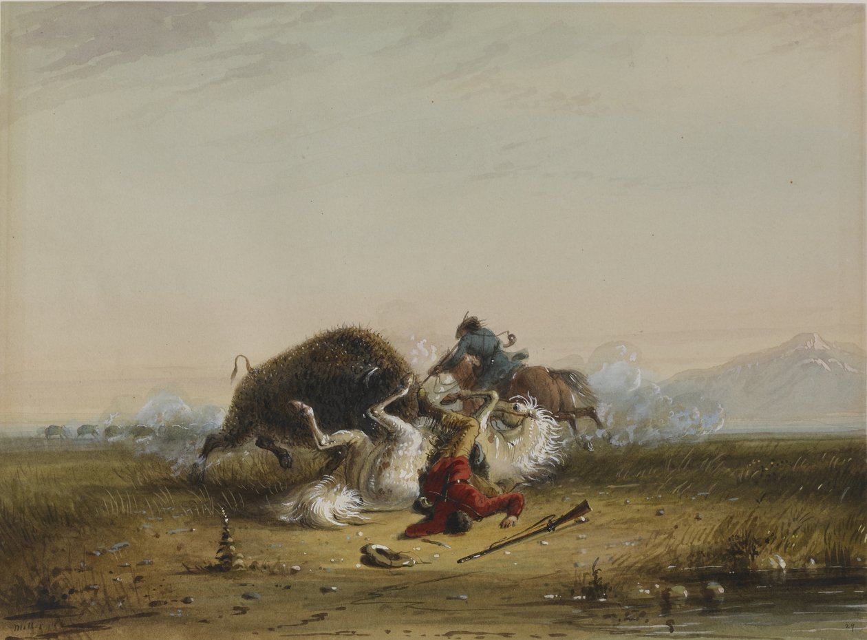 Pierre y el búfalo de Alfred Jacob Miller