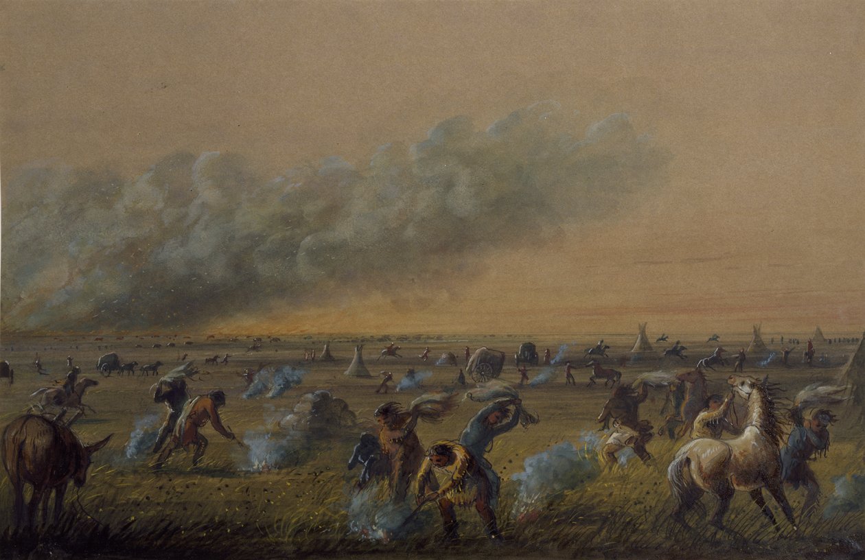 La pradera en llamas de Alfred Jacob Miller