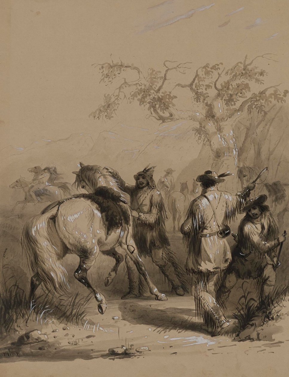Preparativos para la caza del búfalo de Alfred Jacob Miller