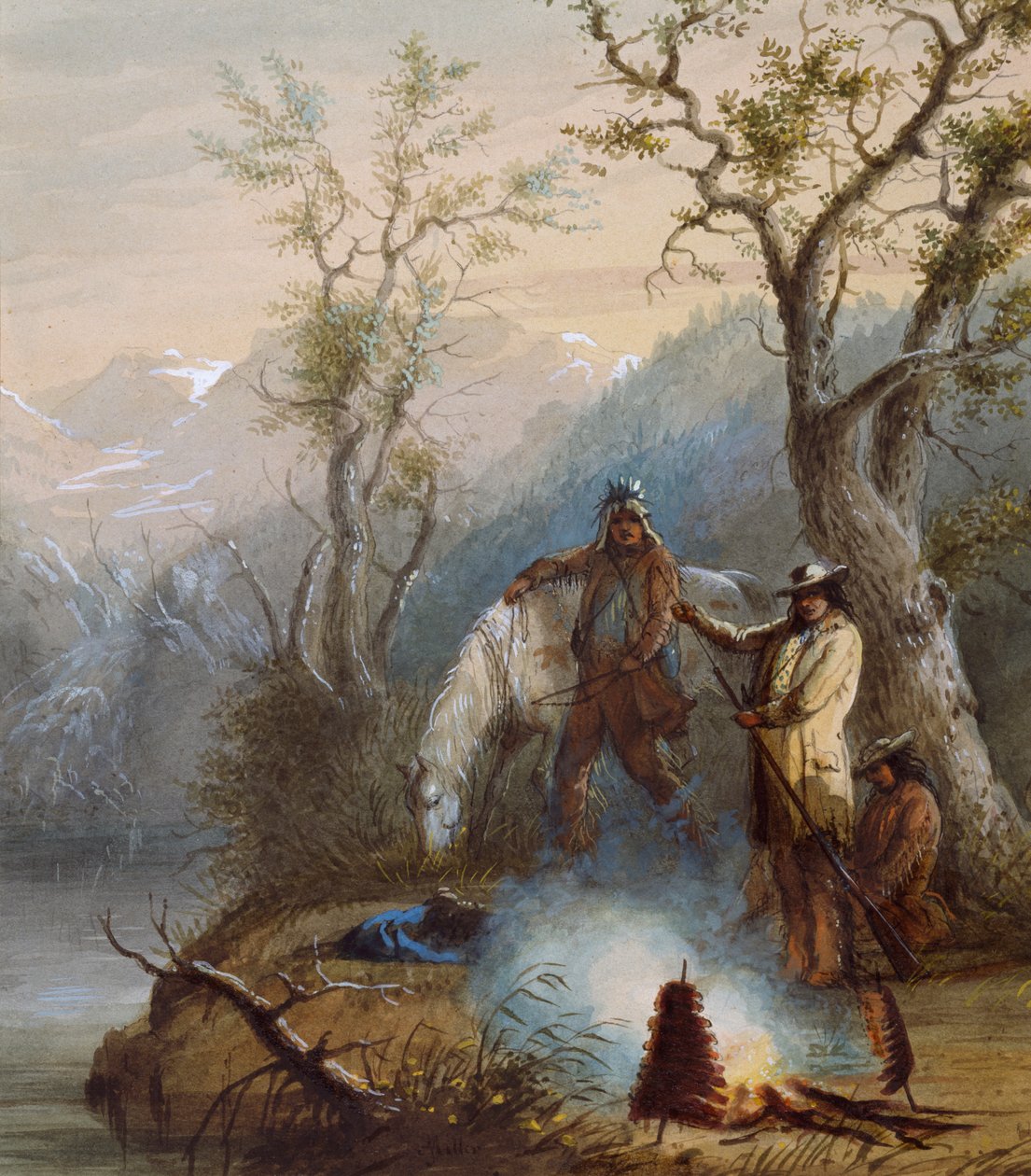 Asado de costillas «The Hump» de Alfred Jacob Miller