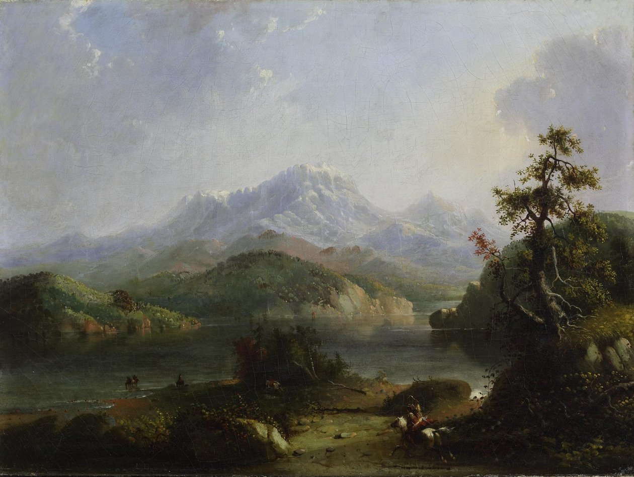 Paisaje de las Montañas Rocosas, cordillera de Wind River de Alfred Jacob Miller