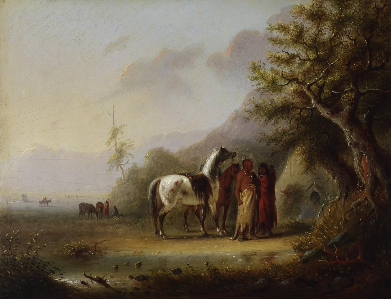 Los indios sioux en las montañas de Alfred Jacob Miller