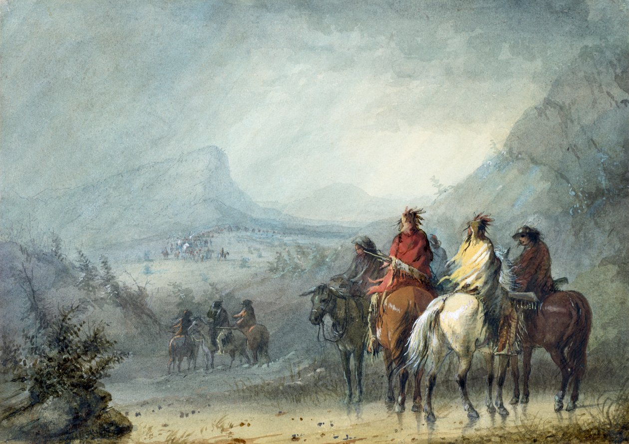 Tormenta: A la espera de la caravana de Alfred Jacob Miller