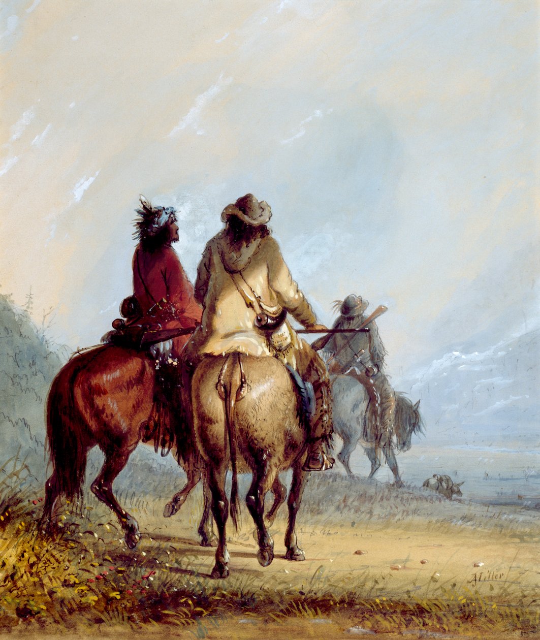 Tramperos partiendo para la caza del castor de Alfred Jacob Miller