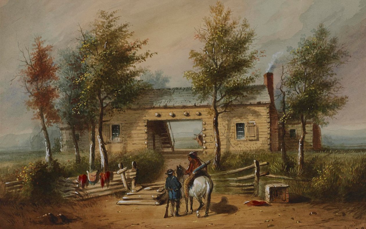 Cabaña de madera al estilo del Oeste de Alfred Jacob Miller