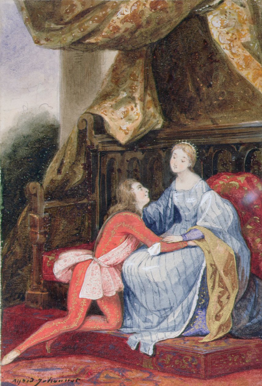 Amor cortés, c.1830 de Alfred Johannot